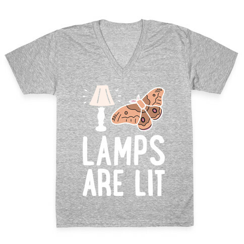 Lamps Are Lit Moth V-Neck Tee Shirt
