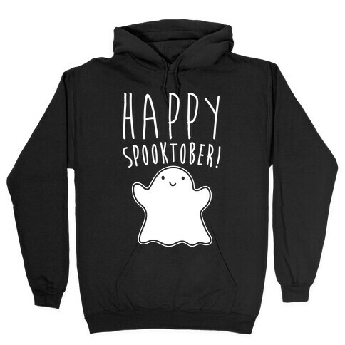 Happy Spooktober Halloween Parody White Print Hooded Sweatshirt