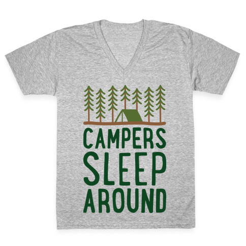 Campers Sleep Around V-Neck Tee Shirt