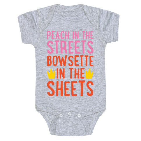 Peach In The Streets Bowsette In The Sheets Parody Baby One-Piece