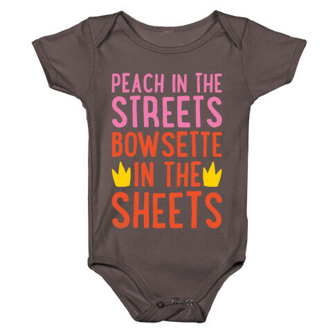 Peach In The Streets Bowsette In The Sheets Parody White Print Baby One-Piece