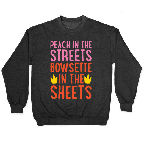 Peach In The Streets Bowsette In The Sheets Parody White Print Pullover
