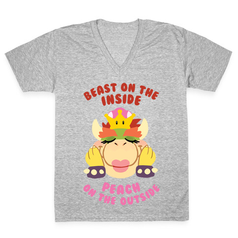 Beast On The Inside, Peach On The Outside V-Neck Tee Shirt