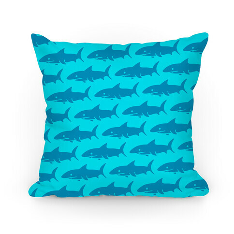 Shark Pattern Pillow (Light Blue) Pillow