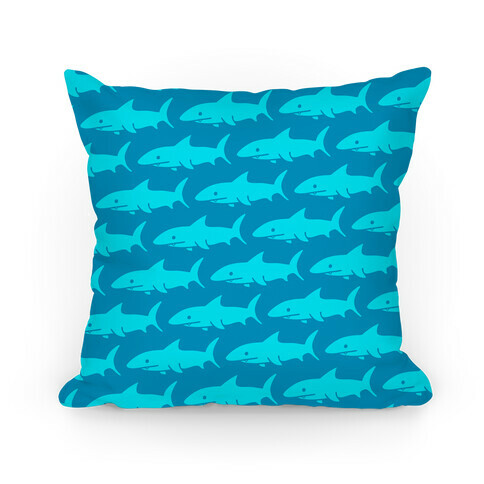 Shark Pattern Pillow (Dark Blue) Pillow