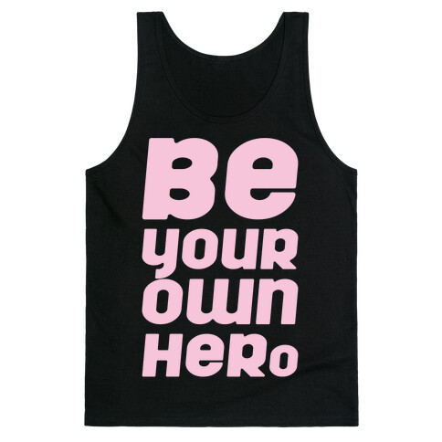 Be Your Own Hero White Print Tank Top