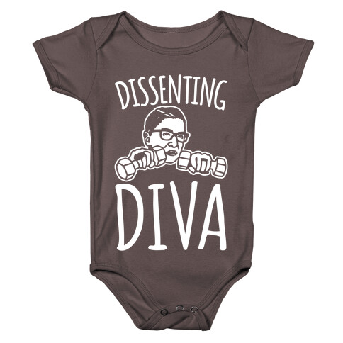 Dissenting Diva RBG Parody White Print Baby One-Piece