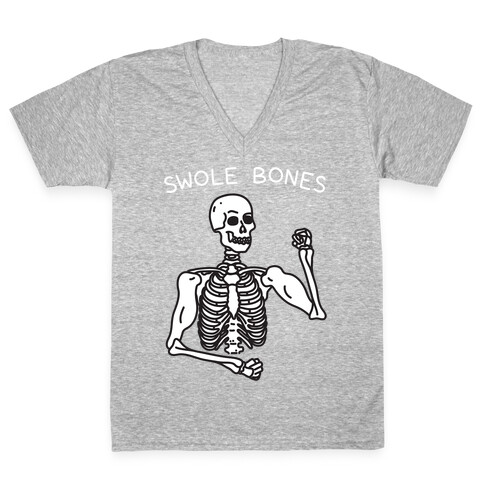 Swole Bones Skeleton V-Neck Tee Shirt