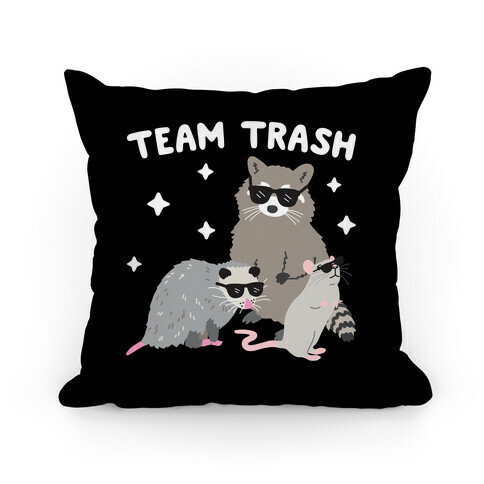 Team Trash Opossum Raccoon Rat Pillow