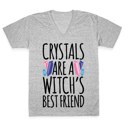 Crystals Are A Witch's Best Friend V-Neck Tee Shirt