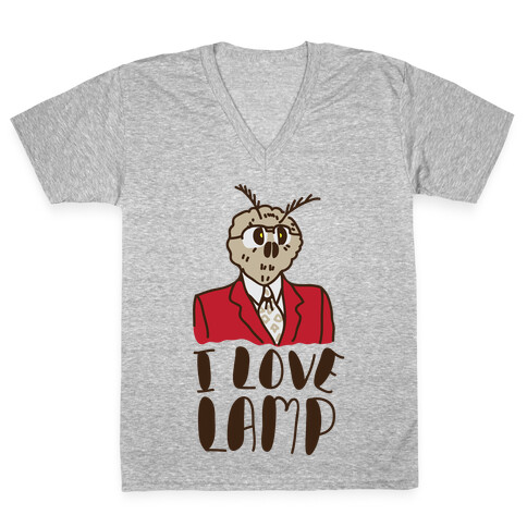 Moth Loves Lamp  V-Neck Tee Shirt