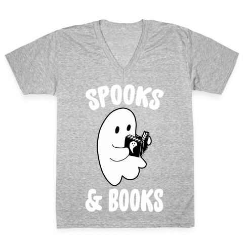 Spooks and Books V-Neck Tee Shirt