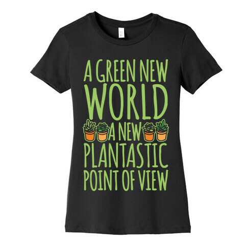 A Green New World Parody White Print Womens T-Shirt