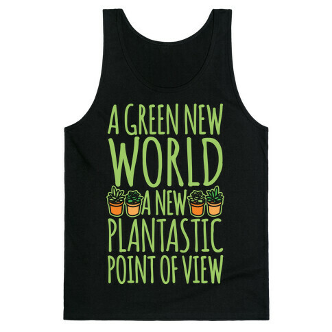 A Green New World Parody White Print Tank Top