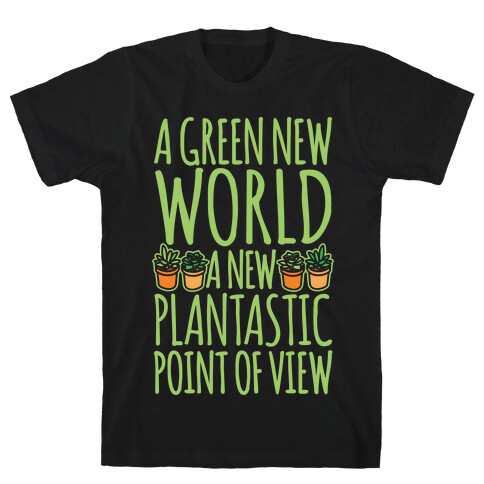 A Green New World Parody White Print T-Shirt