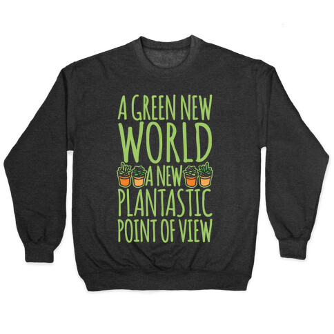 A Green New World Parody White Print Pullover