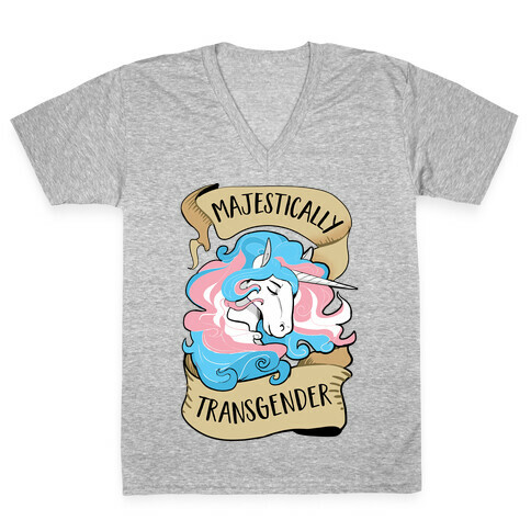 Majestically Transgender V-Neck Tee Shirt