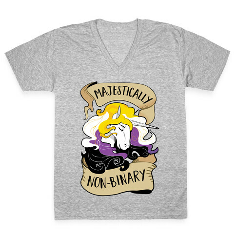 Majestically non-binary V-Neck Tee Shirt