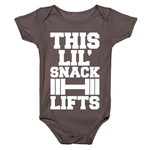 This Lil' Snack Lifts White Print Baby One-Piece