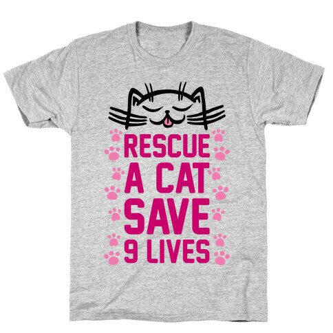 Rescue A Cat Save Nine Lives T-Shirt
