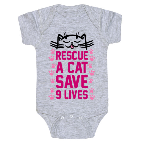 Rescue A Cat Save Nine Lives Baby One-Piece