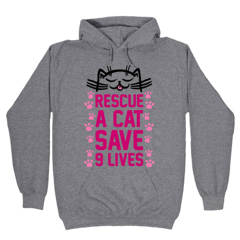 Rescue A Cat Save Nine Lives Hooded Sweatshirt