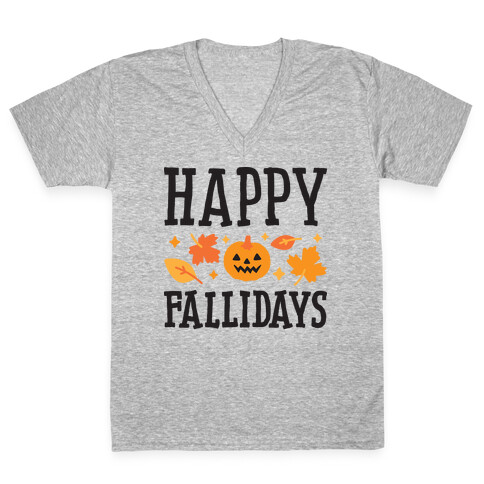 Happy Fallidays V-Neck Tee Shirt