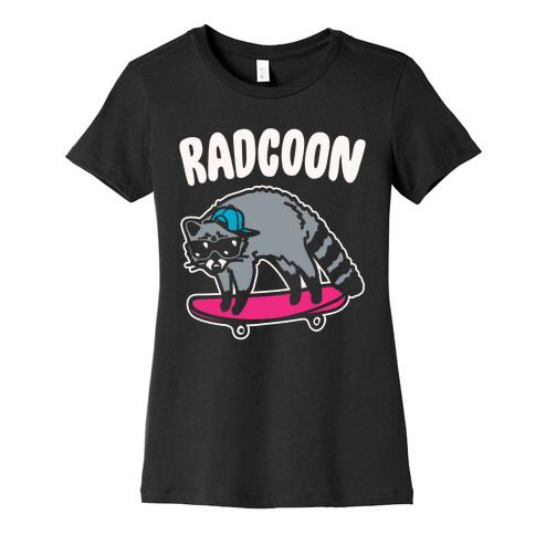 Radcoon Rad Raccoon Parody White Print Womens T-Shirt