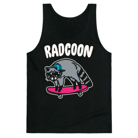 Radcoon Rad Raccoon Parody White Print Tank Top