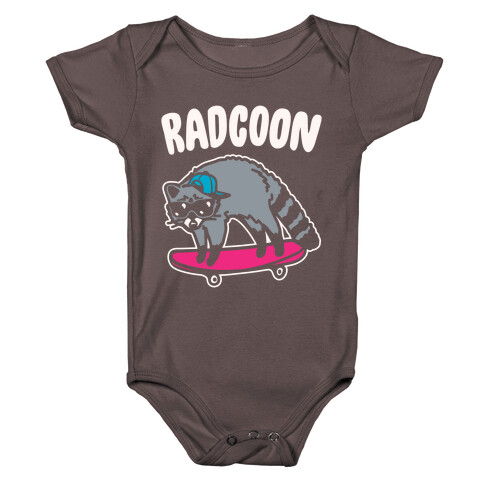 Radcoon Rad Raccoon Parody White Print Baby One-Piece