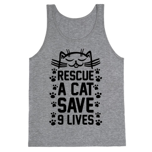 Rescue A Cat Save Nine Lives Tank Top