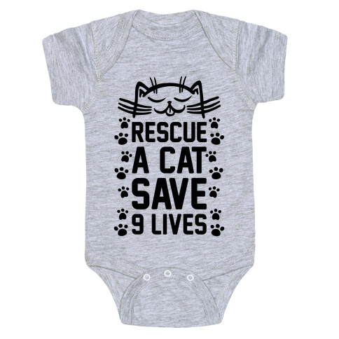 Rescue A Cat Save Nine Lives Baby One-Piece