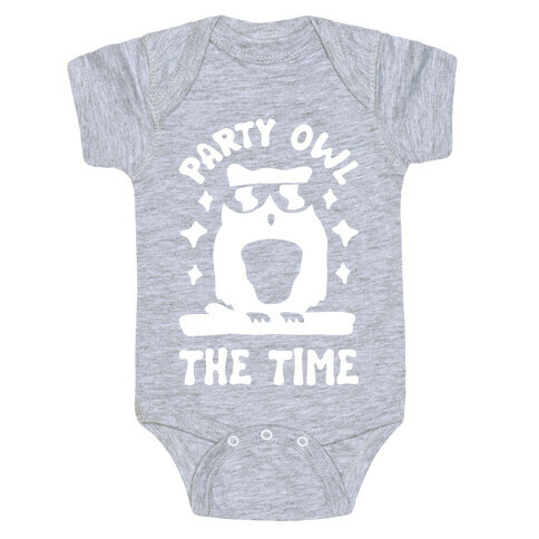 Party Owl The Time Baby One-Piece