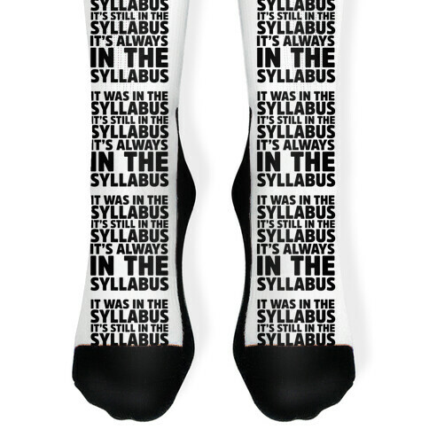 It Was in the Syllabus It's Still in the Syllabus It's ALWAYS in the Syllabus Sock