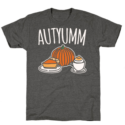 Autyumm Autumn Foods Parody White Print T-Shirt