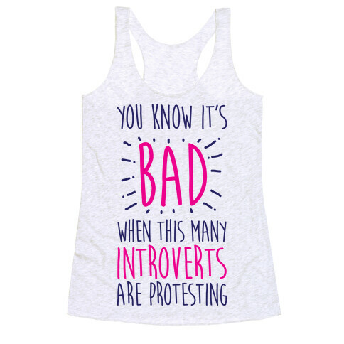 Protesting Introverts  Racerback Tank Top