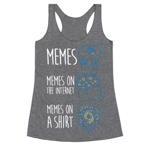 Mind Expansion Memes on a Shirt Racerback Tank Top