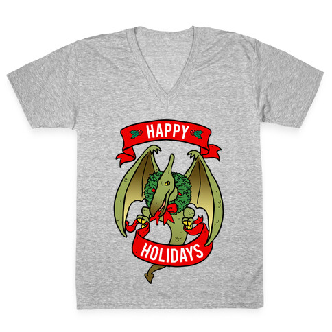 Christmas Pterodactyl (Community) V-Neck Tee Shirt