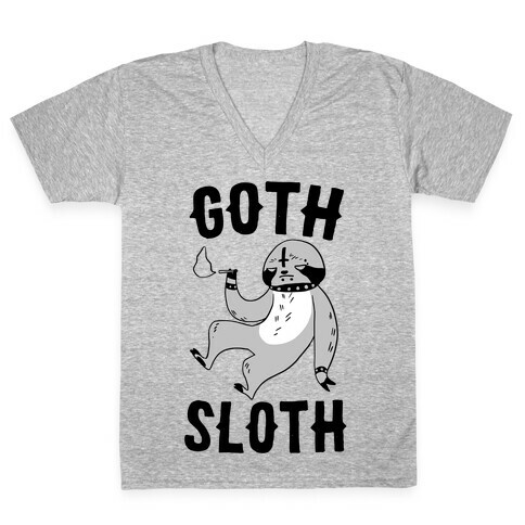 Goth Sloth V-Neck Tee Shirt