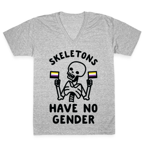 Skeletons Have No Gender V-Neck Tee Shirt