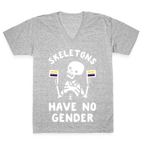 Skeletons Have No Gender V-Neck Tee Shirt