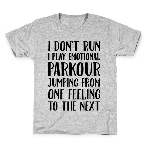 Emotional Parkour Funny Running Parody Kids T-Shirt