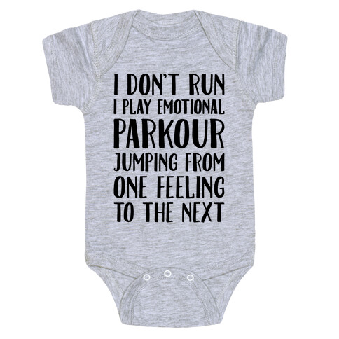 Emotional Parkour Funny Running Parody Baby One-Piece