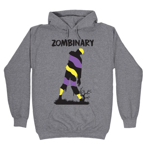 Zombinary Nonbinary Zombie Hooded Sweatshirt