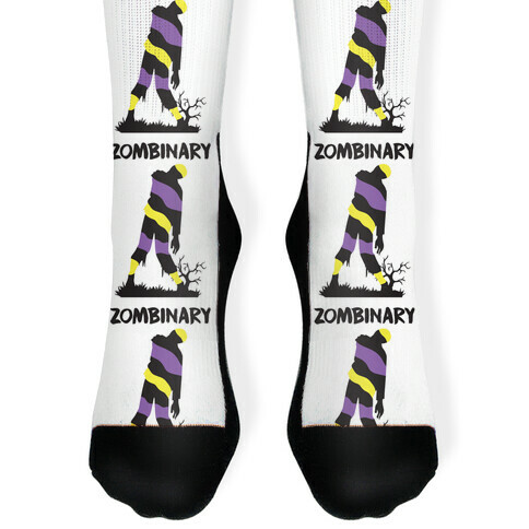 Zombinary Nonbinary Zombie Sock