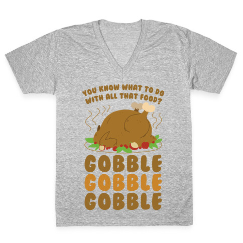 Gobble Gobble Gobble V-Neck Tee Shirt