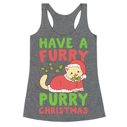 Have a Furry, Purry Christmas  Racerback Tank Top