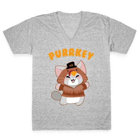 Purrkey V-Neck Tee Shirt