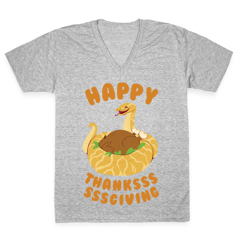 Happy Thankssssssgiving! V-Neck Tee Shirt