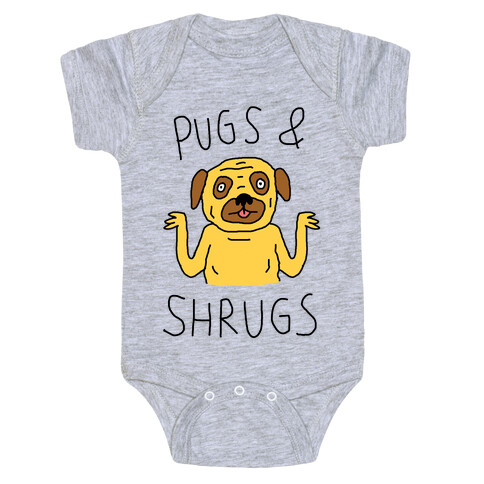 Pugs And Shrugs Dog Baby One-Piece